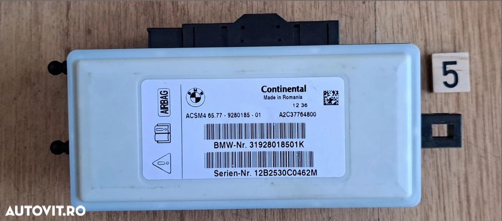 ECU Calculator airbag Original BMW F07+LCI F10+LCI F11+LCI F06+LCI F12+LCI F13+LCI F01 LCI F02 LCI F03 LCI F25 F26 - 1