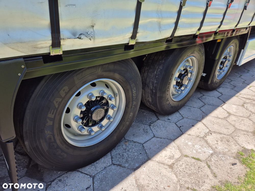 Krone BURTOWA BUDOWLANA VARIOS PÓŁMEGA 385/55 z Niemiec / ALUFELGI / stan bardzo dobry / PODNOSZONA OŚ I DACH / BPW firanka burto-firanka firana burtówka burto firanka - 35