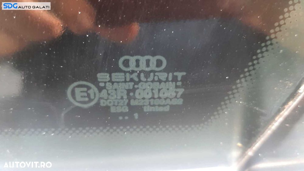 Geam Sticla Fix de pe Aripa Caroserie Dreapta Spate Audi A4 B6 2001 - 2005 [C1735] - 2