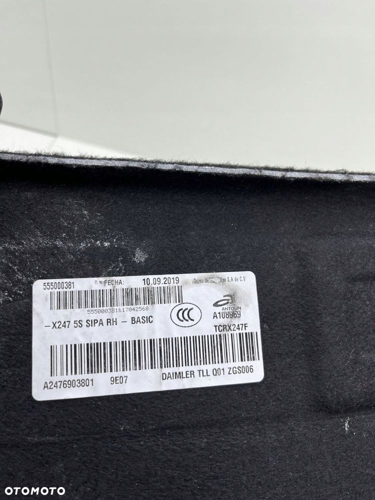 MERCEDES GLB W247 BOCZEK TAPICERKA BAGAŻNIKA PRAWY TYŁ A2476903801 - 5