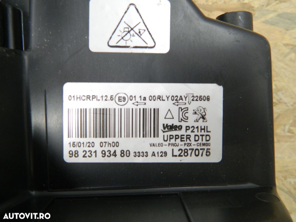 Far dreapta Peugeot 208/Peugeot 2008,  Full Led, 2019, 2020, 2021, 2022, 9823193480. - 3