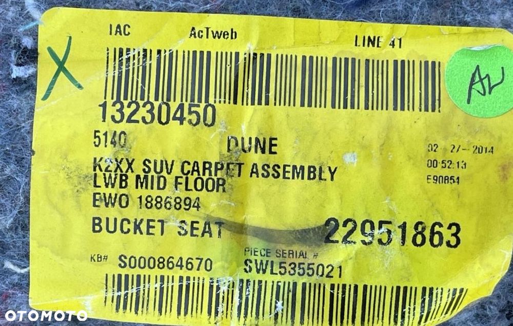P9 GMC YUKON XL IV 2015 - WYKŁADZINA PODŁOGI DYWAN DUNE 13230450 22951863 - 3