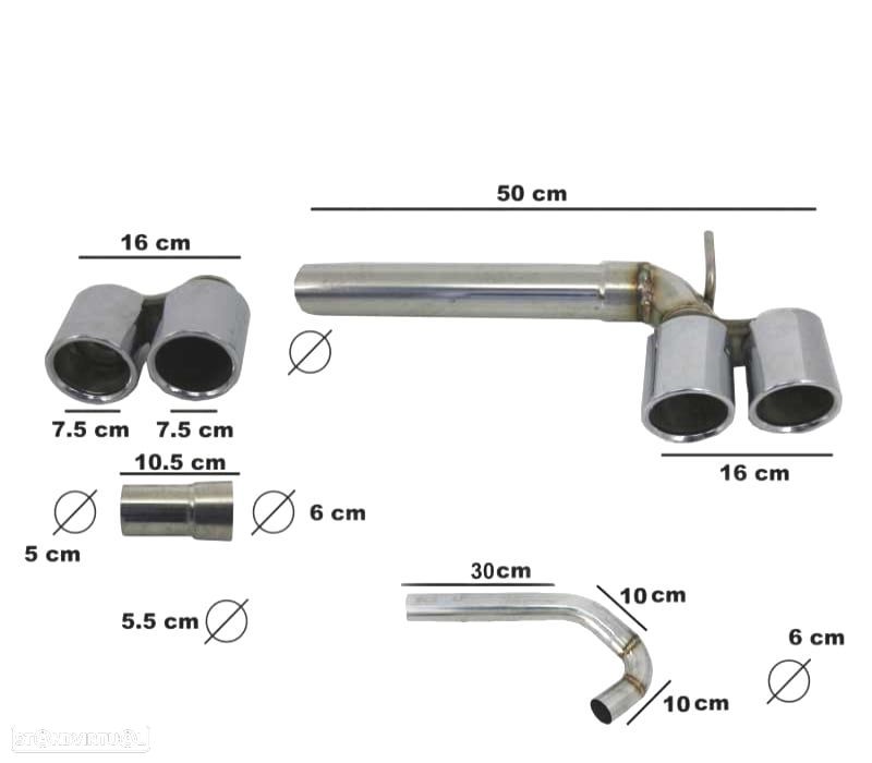 CONJUNTO PONTEIRAS DE ESCAPE DUPLA BMW F30 F31 LOOK M3 - 9