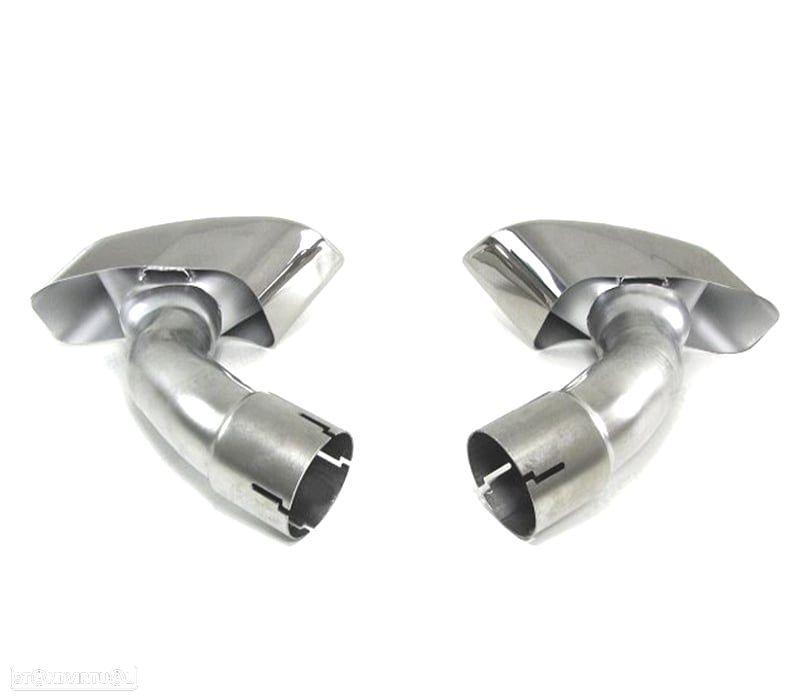 PONTEIRAS DE ESCAPE BMW X6 E71 08-14 LOOK M CROMADO + MOLDURA DE ESCAPE - 3