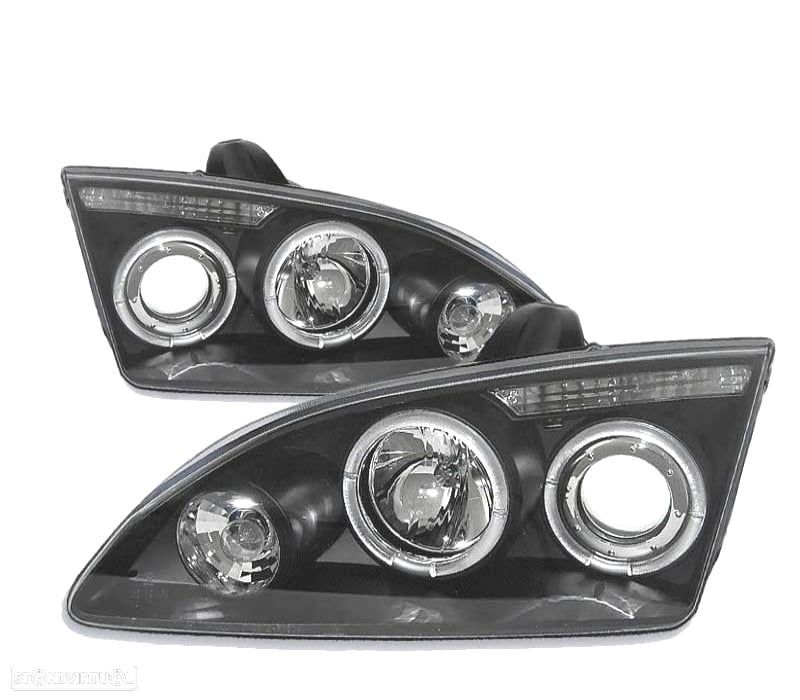 FARÓIS FORD FOCUS 04-08 ANGEL EYES FUNDO PRETO - 2