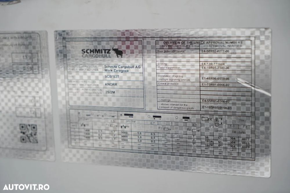 Schmitz Cargobull CORTINĂ / STANDARD / PRELATĂ ARMATĂ - 26
