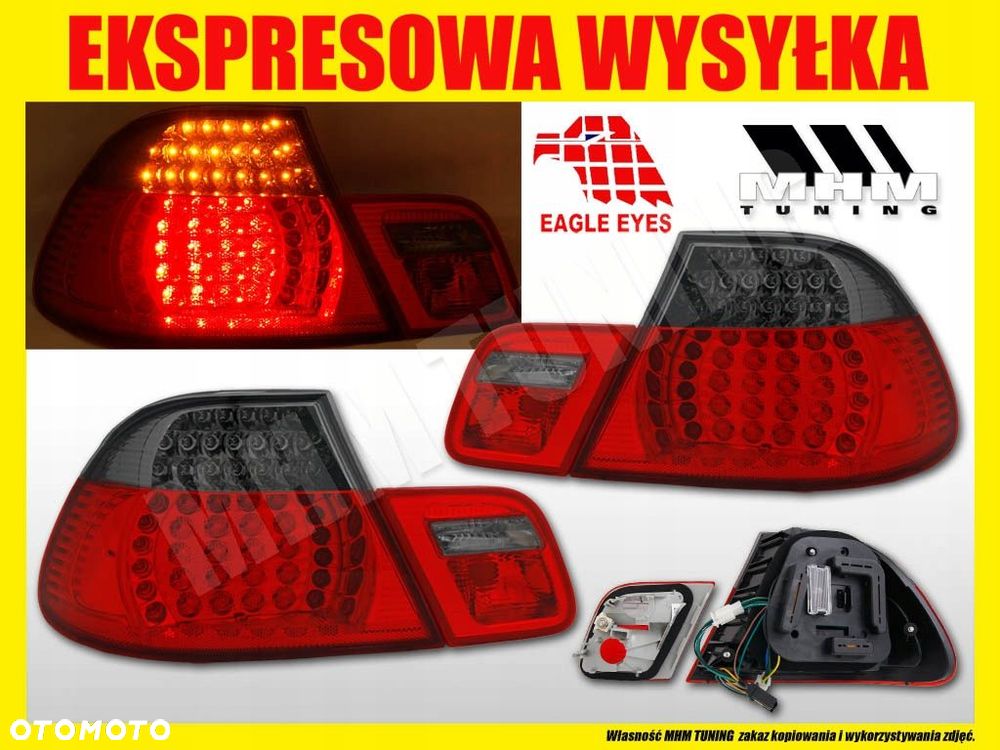Lampy tyl ne kpl 4szt Led Diody Tuning Red Smoke Bmw 3 e46 Cabrio 1999-2003 - 4