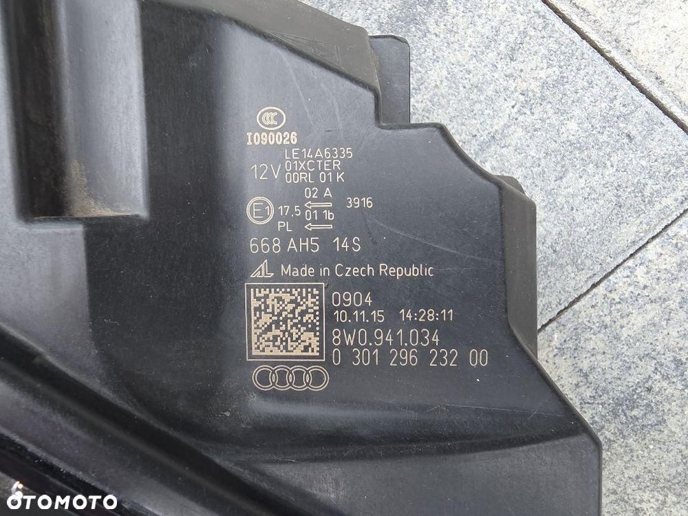 AUDI A4 S4 B9 8W0 8W Lampa prawa przód Full Led Dynamic 8W0941034 2015 - 10