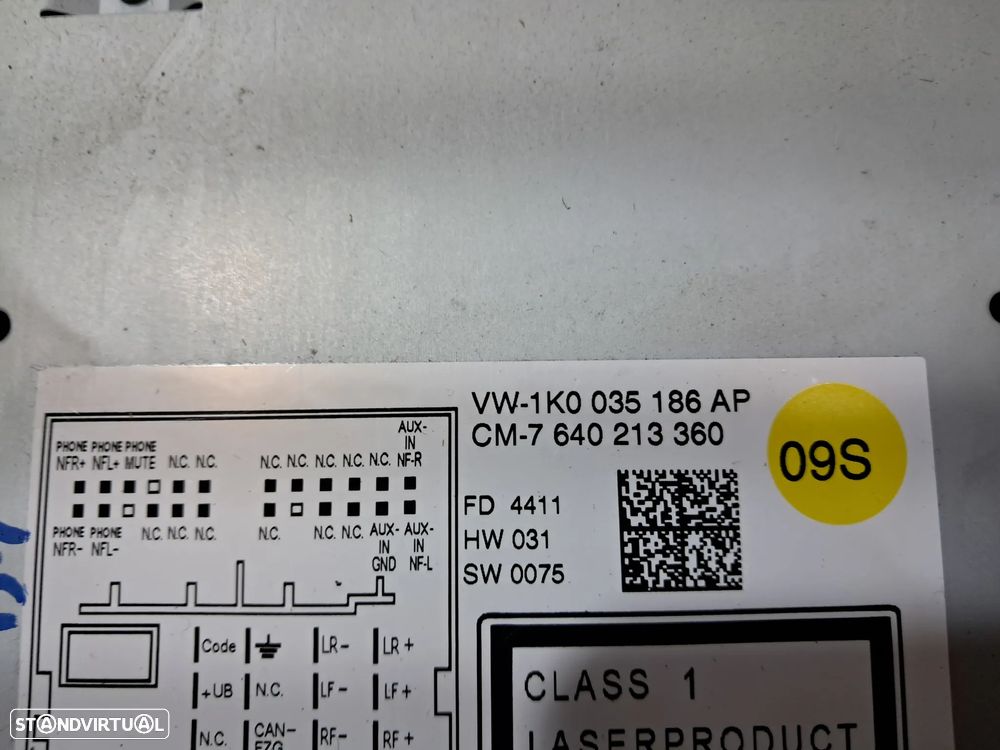 Radio Vw Passat Vw Golf Vw Tiguan Ref 1K0035186AP - 4