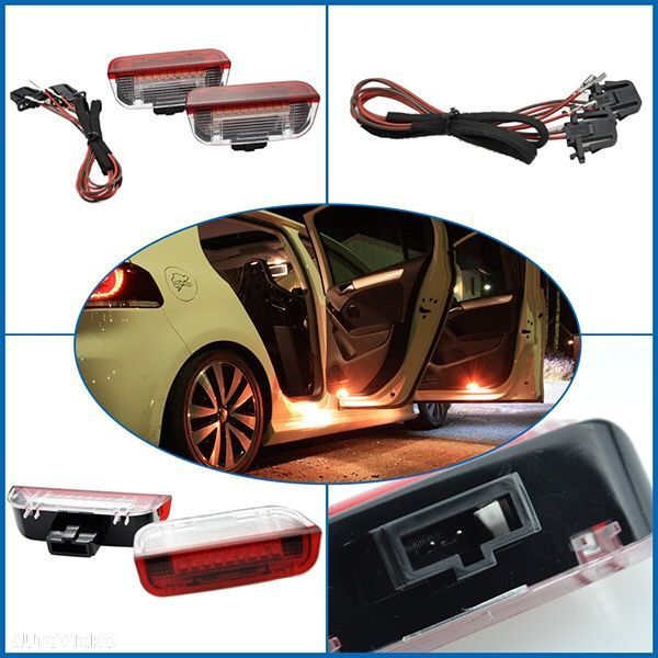 Lampi LED lumina rosie/alba avertizare usi VW Golf 5, Golf 6, Passat - 1