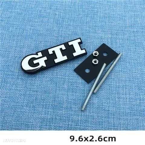 Emblema Metalica 3D cu Suport GTI GTD pentru Grila Fata VW Volkswagen - 4