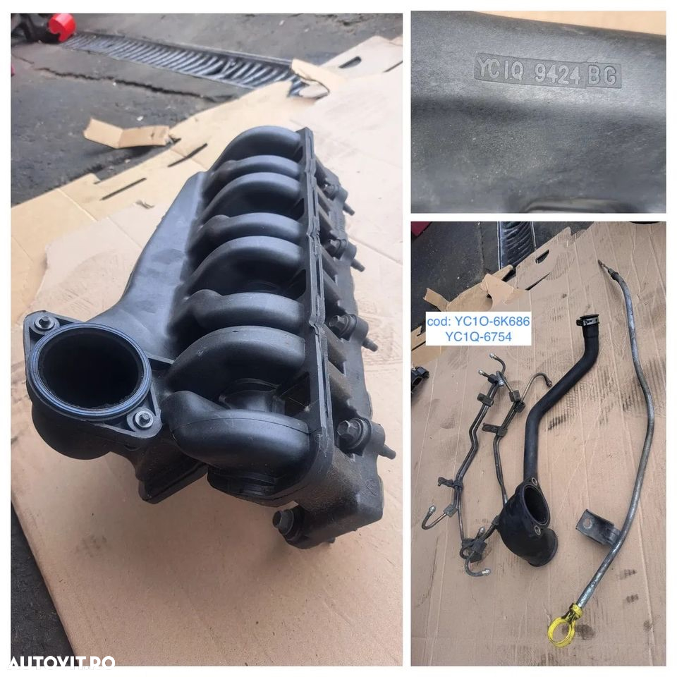 Cutie de viteze pompa injectie kit ambreiaj motor H9FA turbina turbosuflanta galerie evacuare buson ulei cu gat tubulatura admisie conducte motorina ford transit 2,4 tdci euro 3 diesel 2000 - 2006 - 9