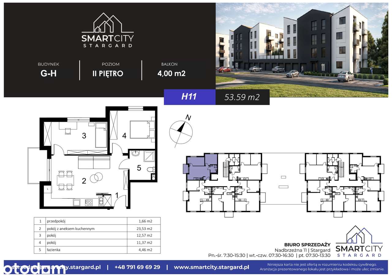 3-pokojowe mieszkanie 53m2 + balkon Bezpośrednio - Pełny obrazek: 2/22