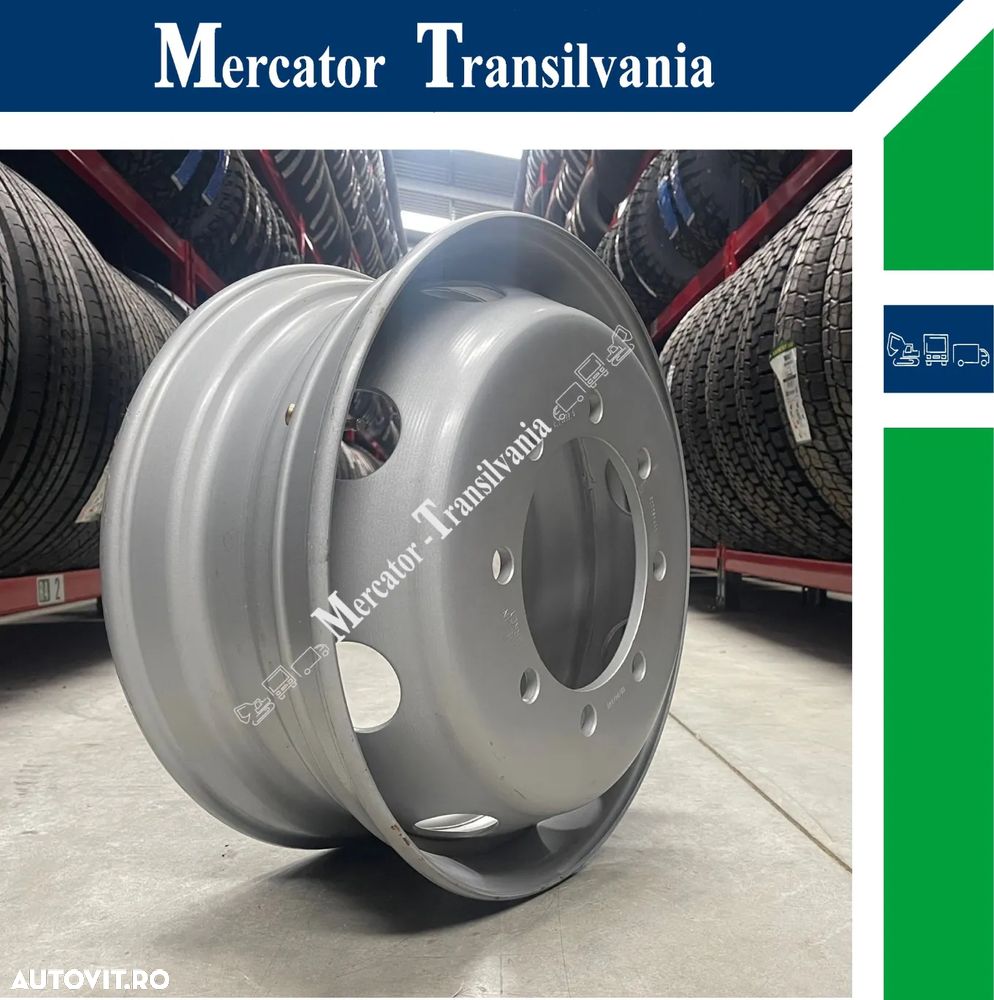 Janta NOUA  Otel 8.25X22.5 Akojant 8 prezoane, 105 mm intre prezoane, fiu 220 mm, flansa laterala Valva exterioara Toate Pozitiile - 1