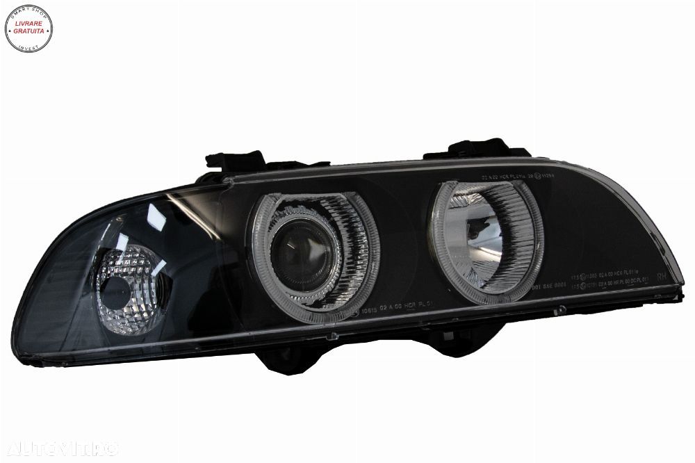 Faruri Angel Eyes BMW Seria 5 E39 Sedan Touring (1996-2003) Editie Negru Gri- livrare gratuita - 5