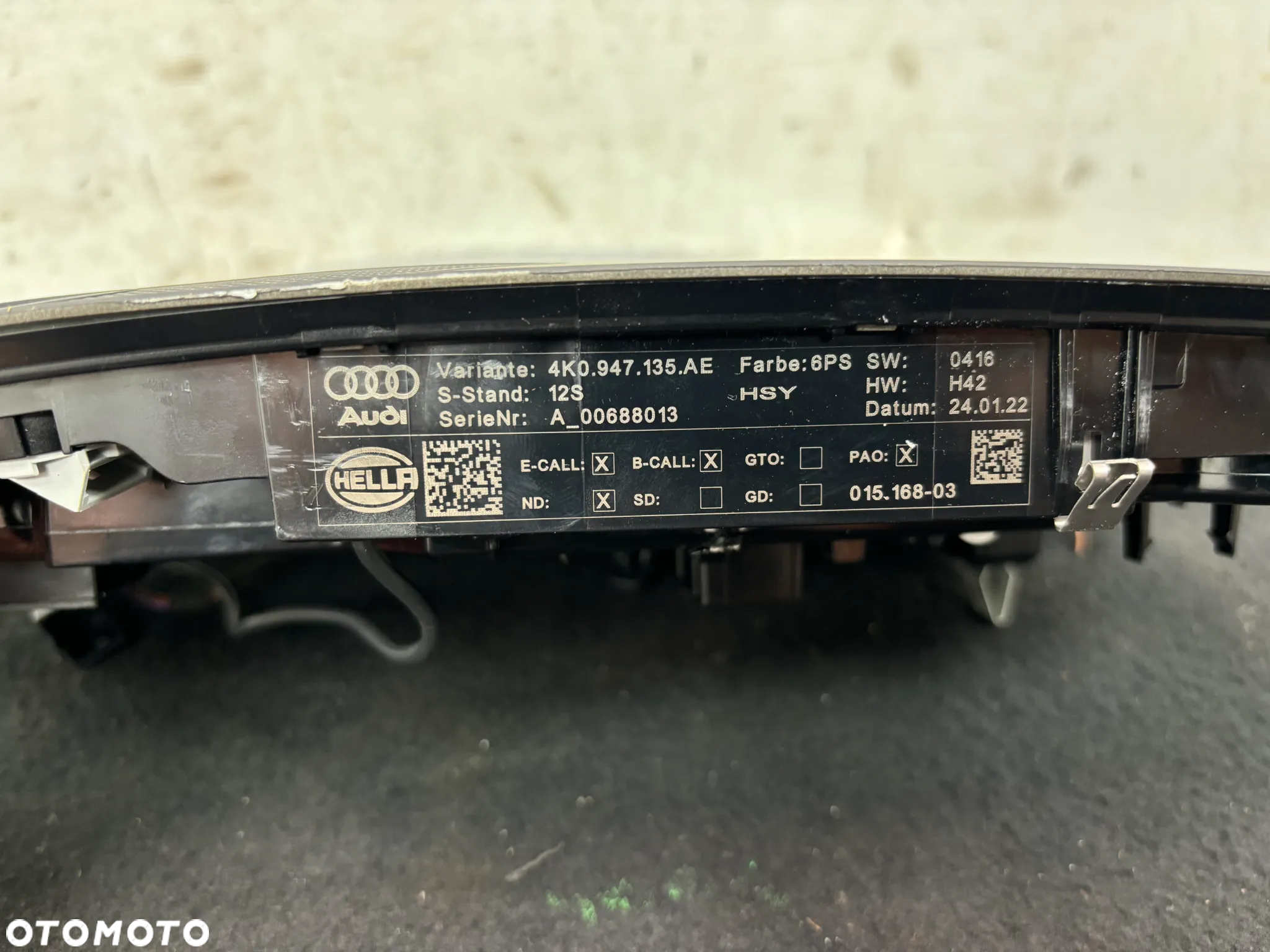 AUDI A4 B9 A5 F5 8W S-LINE LAMPKA PODSUFITKI PRZEDNIA PRZÓD 4K0947135AE 4M0947111 8W0947111 - 2