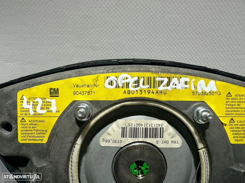 .Airbag Volante Condutor GM Opel Astra Zafira 90437571 1998 - 2005 - 7
