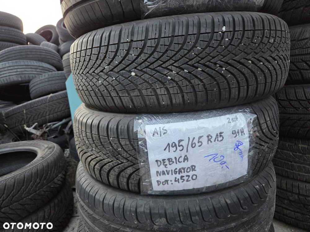 2szt WIELOSEZONOWE Używane OPONY DĘBICA NAVIGATOR 195/65 R15 91H dot.4520 - 1