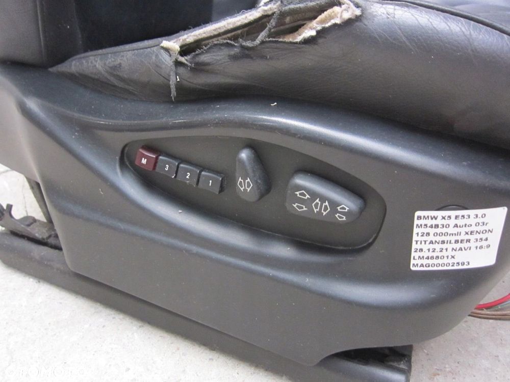 BMW X5 E53 2000-2005 FOTEL PASAŻERA PRAWY SKÓRZANY CZARNO-SZARY - 10