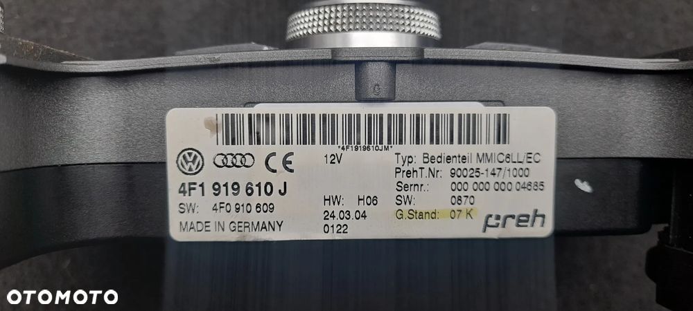 Panel sterowania MMI Audi a6 c6 q7 włącznik hamulca ręcznego 4F1919610J 4F0910609 MMIC6LL/EC - 2