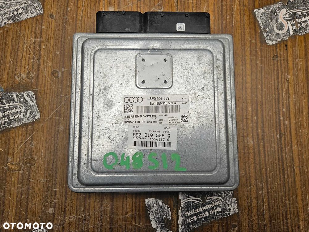 Komputer 8E0907559 8E0910559Q Moduł Sterownik Silnika Silnik Benzyna Audi A4 B7 VW - 1