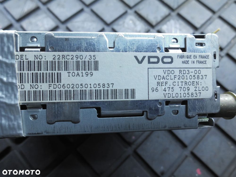 RADIO CITROEN XSARA PICASSO 96475709ZL00 - 2