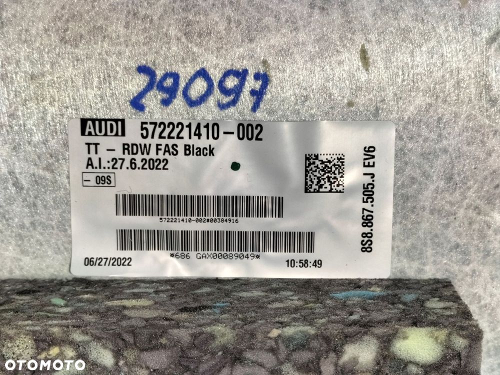 podsufitka tapicerka audi tt 8s 14- ev6 - 8