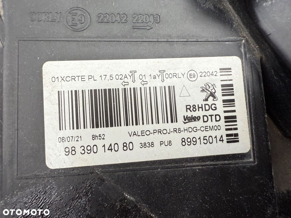 Lampa przednia PEUGEOT 508 II FULL LED PRAWA EUROPA ORYGINALNA VALEO - 5