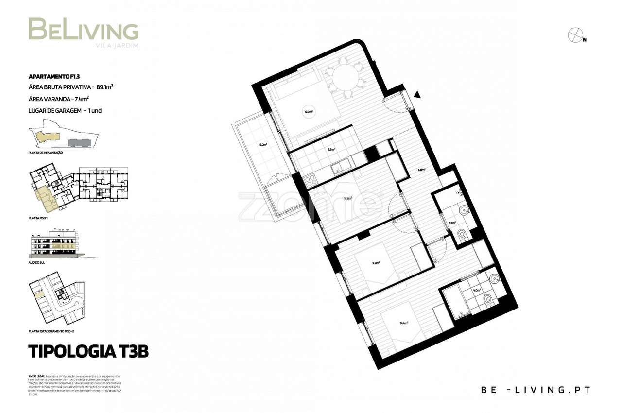 T3 | BeLiving Vila Jardim – Vila das Aves, Santo Tirso - Grande imagem: 2/15