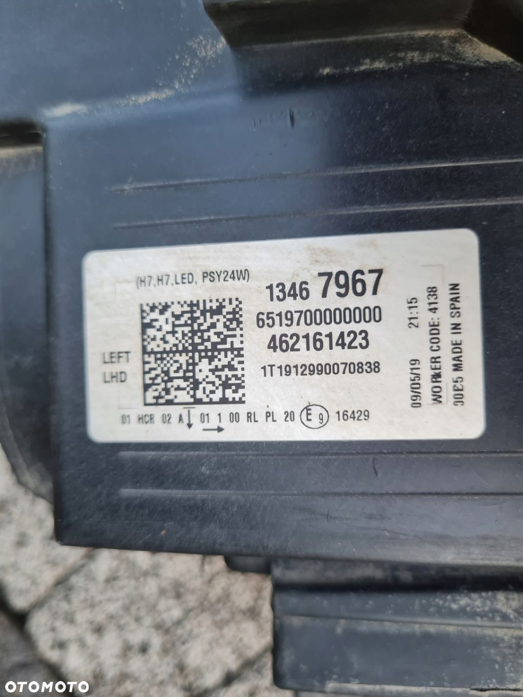 Opel Crossland X Zwykłe H7 Led 13467967 13467968 Kompletne IDEALNE OKAZJA - 13