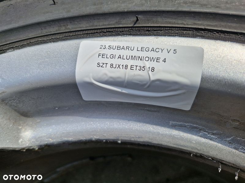 SUBARU LEGACY 5 V FELGI ALUMINIOWE ALUFELGI 18'' CALI 5x100 8JX18 ET35 - 6