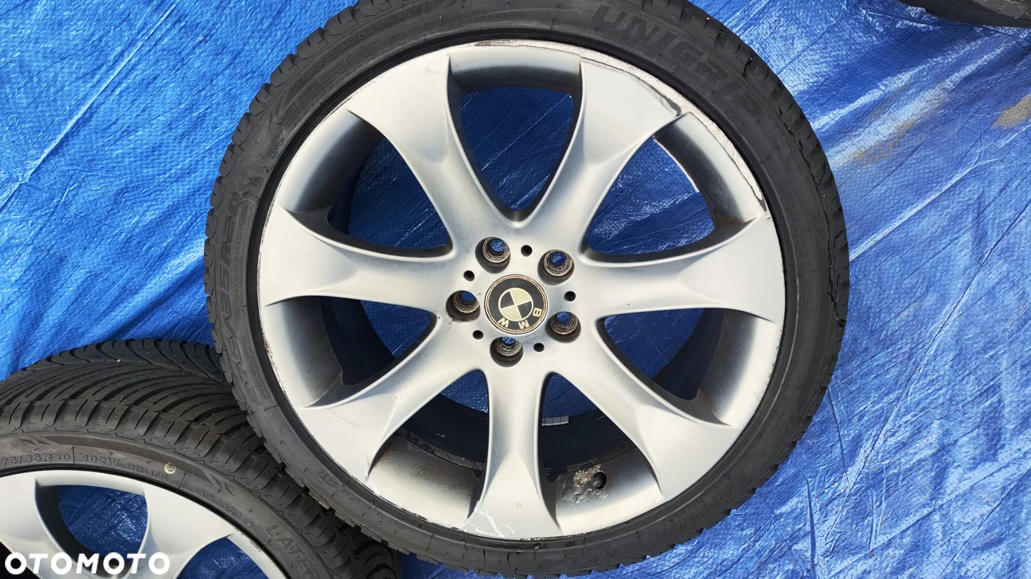 KOŁA FELGI ORYGINALNE STYLING 168 20 CALI 6766068 6766069 9.5J IS45 10.5J IS30 OPONY WIELOSEZONOWE 2024R JAK NOWE UNIGRIP LATERAL FORCE 4S 275/35R20 GRIPMA SUPERGRIP A/S 315/35R20 BMW X5 E53 - 9