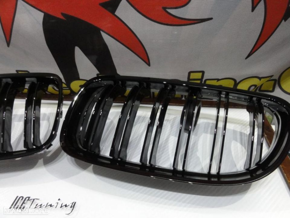 Grelha frontal em plástico para ABS para BMW E90 08-11 M4 look / dupla lâmina em preto piano brilhante - 5