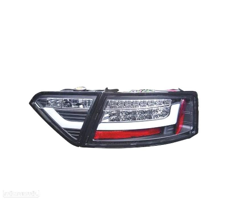 FAROLINS TRASEIROS TUBE LIGHT AUDI A5 07-12 FUNDO PRETO - 1