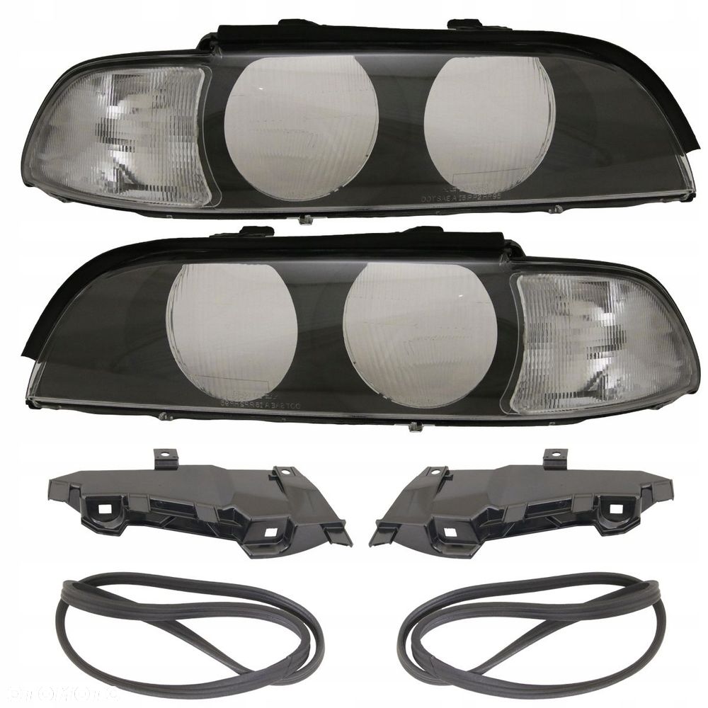 Reflektor Lampa Klosz kpl Tuning Black White Bmw 5 e39 1996-2000 przed lift - 1