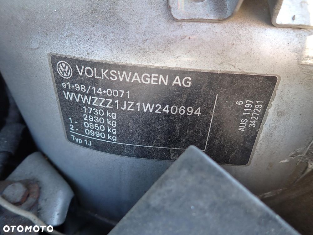 CZĘŚĆI - Vw Bora 1,6 105KM AUS KOMBI Variant 5B lakier LA7W 2000r. INDEX - 10109 - 6