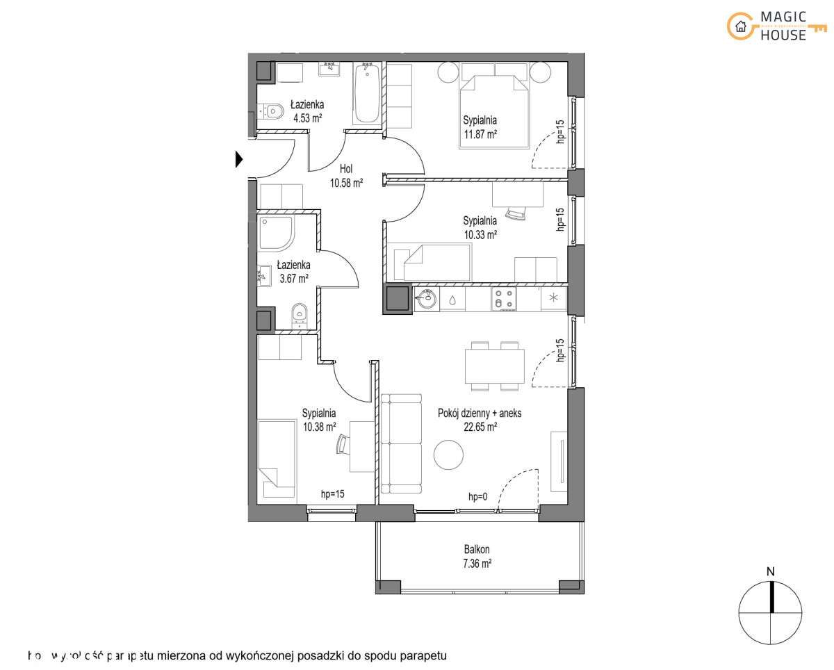 Nowoczesne mieszkanie | Smart House | Lawendowe