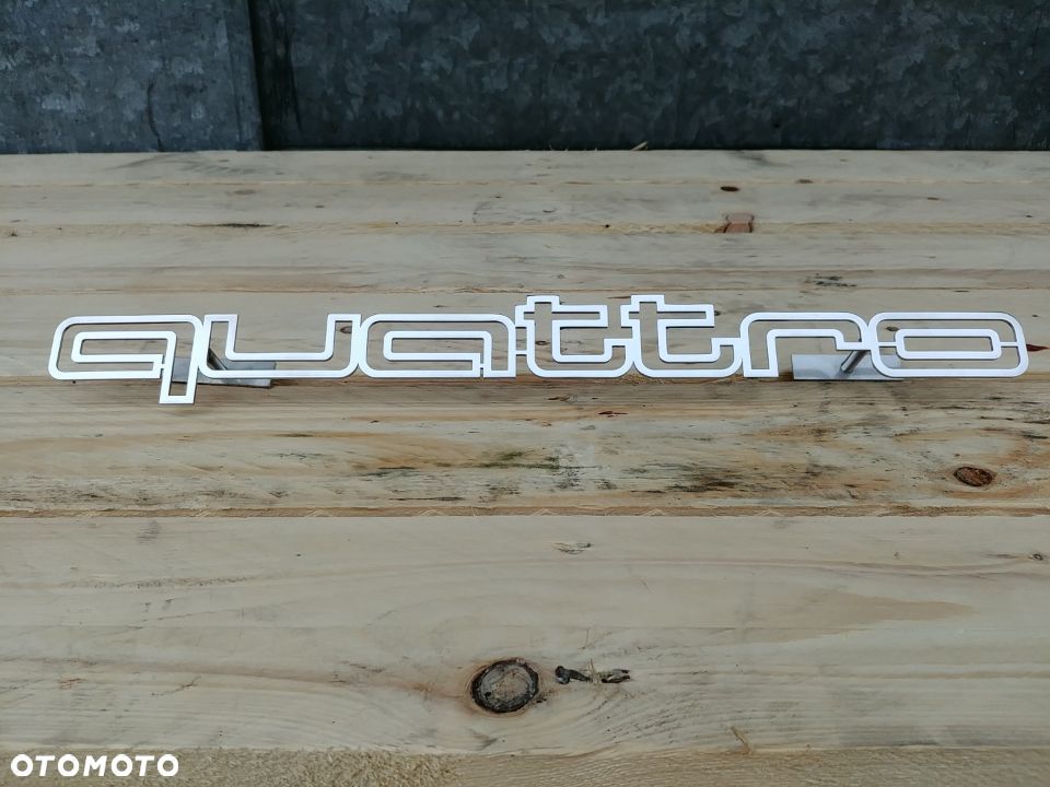 Znaczek Emblemat QUATTRO Stal nierdzewna 100% AUDI Logo Napis - 2