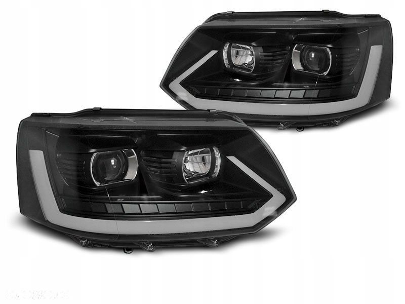 LAMPY VW T5 10-15 LED TUBE BLACK T6 LOOK DRL LIFT - 1