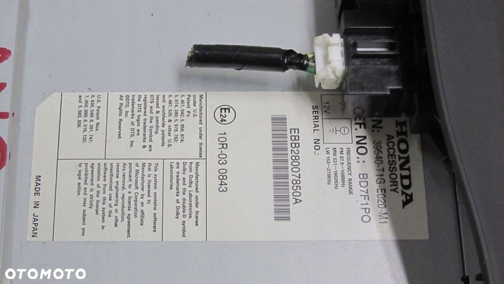 HONDA CR-V IV RADIO NAWIGACJA 39540-T1G-E020-M1 - 2