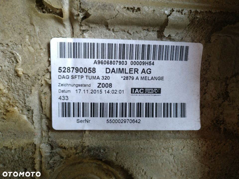 Wykładzina środkowa Mercedes Actros MP4 9606807903 - 3