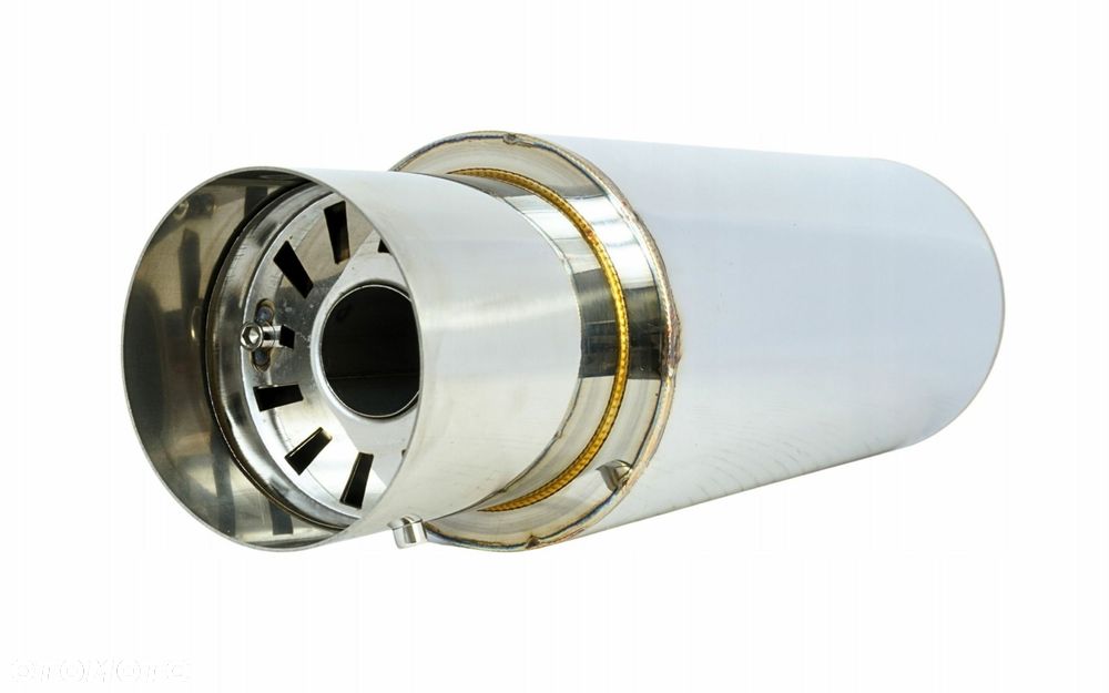 Tłumik Końcowy PRZELOTOWY wejście 63mm Końcówka 104mm JDM nierdzewka - 4