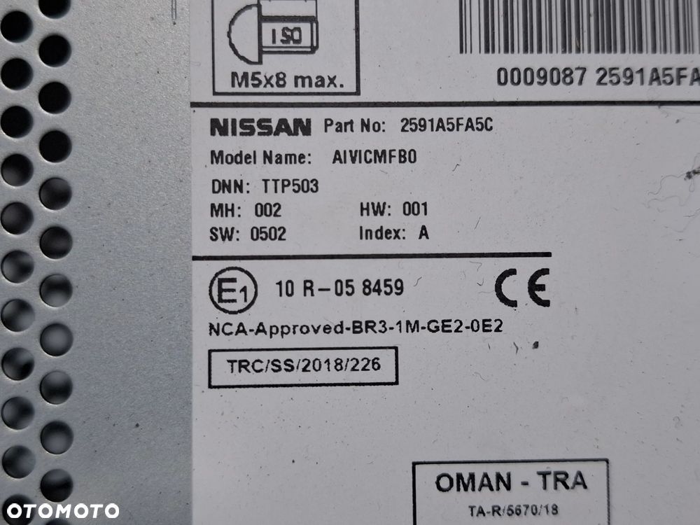 Radio fabryczne Nissan Micra V K14 1,0 2019 rok nr 2591A5FA5C - 2