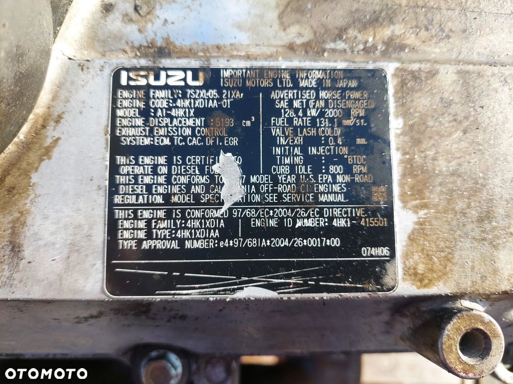 Silnik spalinowy Isuzu 4HK1 4HK1XDIAA Case Hitachi JCB Engine - 17