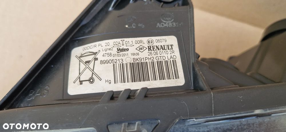 Renault Laguna III xenon lewa lampa LIFT 260601102R Europa - 5