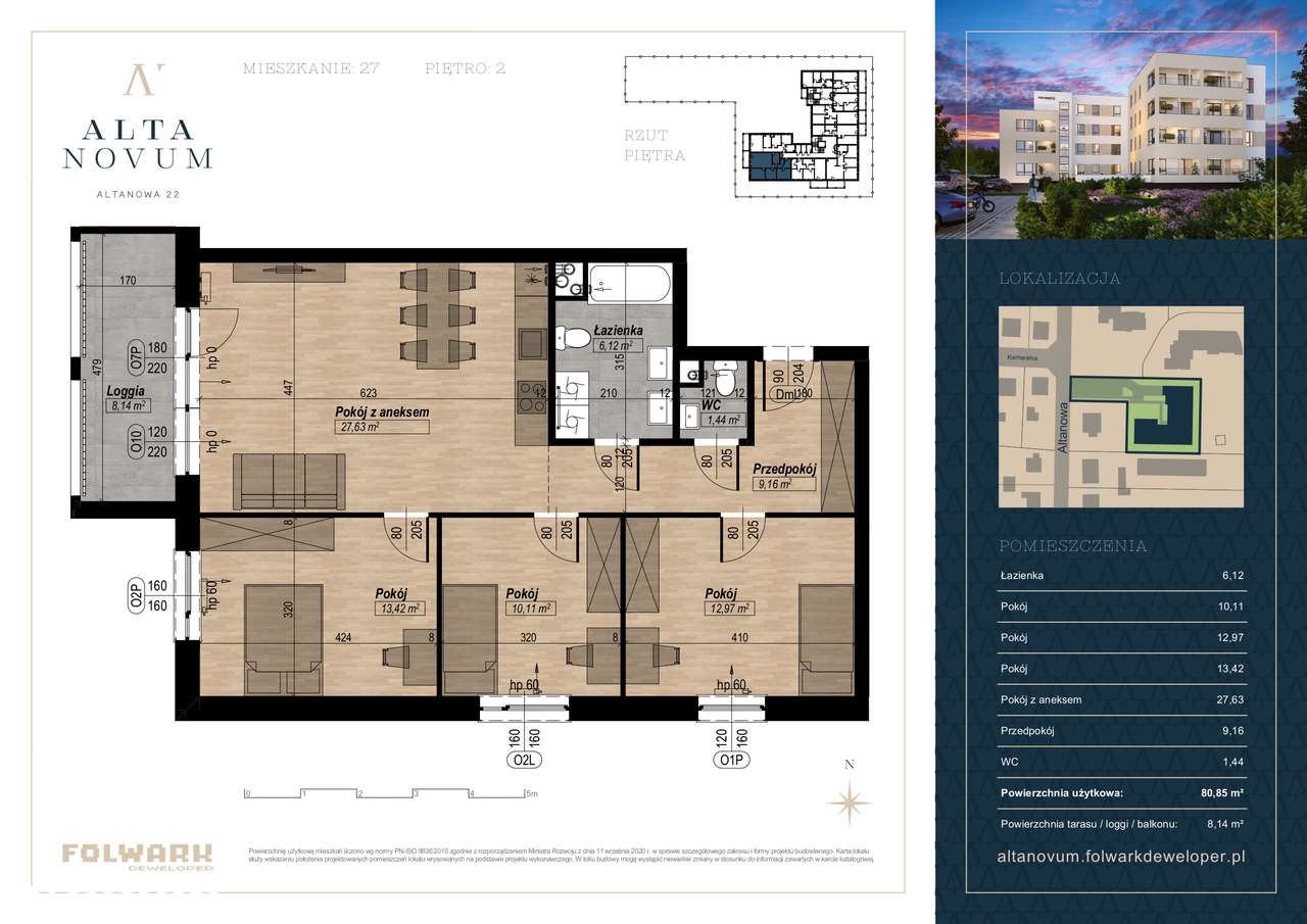 ALTA NOVUM - Twoje wymarzone miejsce nad Wisłą - 80,85m2 2PIĘTRO M27