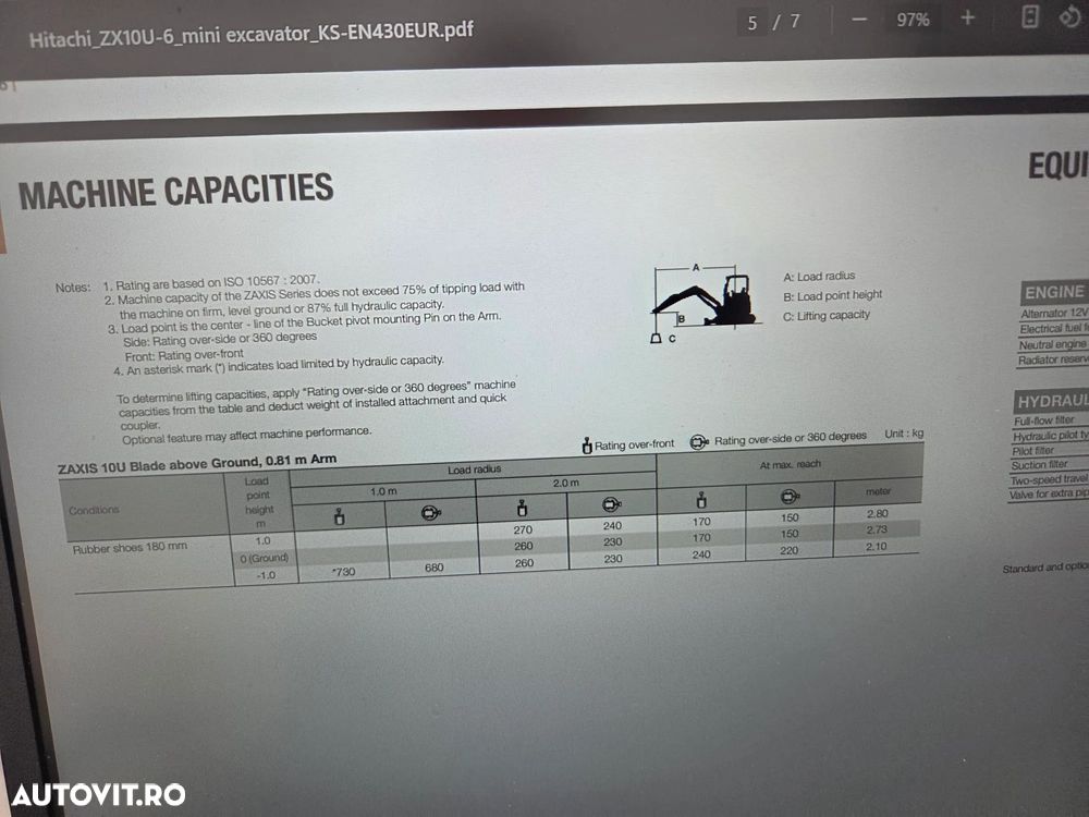 Hitachi ZX10, 1,3 tone, adanci sapare 2m, CUPLA RAPIDA+3 cupe, inst picon pe brate, senile cauciuc extensibile, produs in JAPONIA, posibilitate leasing 5 ani-PROMOTIE 19.500 EUR+Tva - 24