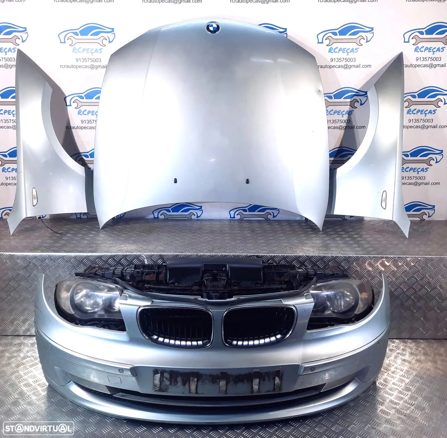 FRENTE COMPLETA BMW SERIE 1 E87 E81 LCI CAPOT PARACHOQUES SENSORES GUARDA-LAMAS OTICAS RADIADOR VENTILADOR FRENTE FIBRA REFORÇO - 9