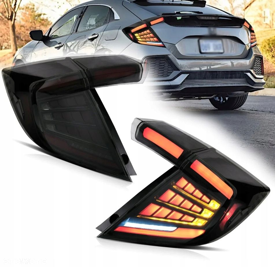 Lampy tyl ne kpl Vland Led Neon Diody Tuning Black Honda Civic X 10 16- HB - 3