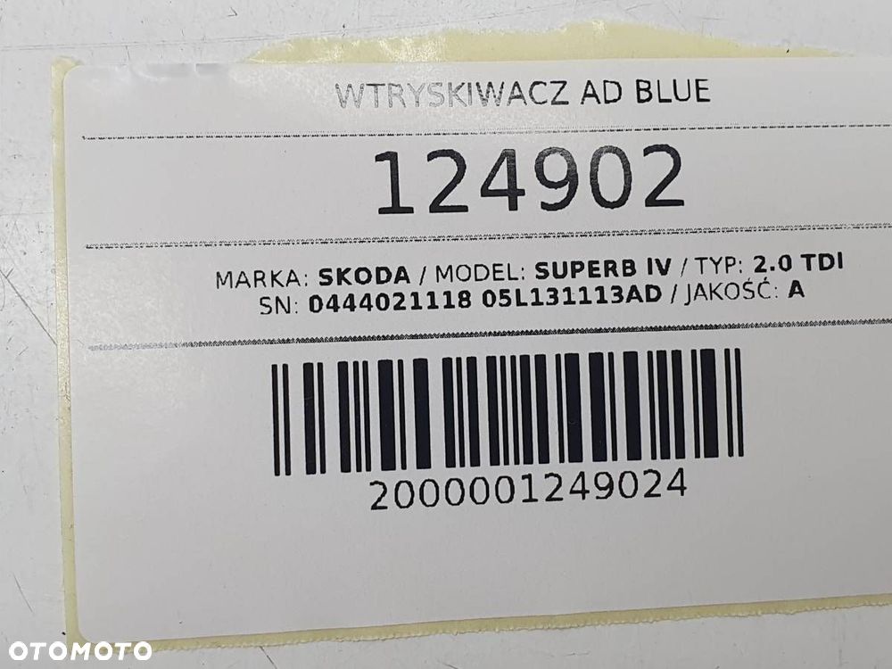 WTRYSKIWACZ WTRYSK ADBLUE SKODA SUPERB IV 2.0 TDI 05L131113AD - 6